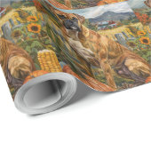 ボクサードッグ秋の収穫感謝祭 ラッピングペーパー (ロールコーナー)