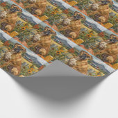 ボクサードッグ秋の収穫感謝祭 ラッピングペーパー (角)