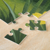 ボクサードッグ絵を描春の花 ジグソーパズル (側面)