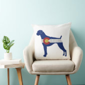 ボクサードッグ自然耳コロラド州旗シルエット クッション (椅子)