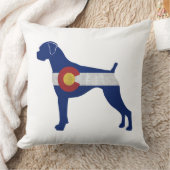 ボクサードッグ自然耳コロラド州旗シルエット クッション (ブランケット)