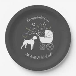 ボクサードッグ赤ちゃんシャワーパピー ペーパープレート