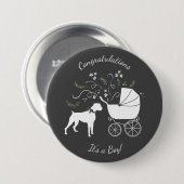 ボクサードッグ赤ちゃんシャワーパピー 缶バッジ (正面&裏面)