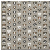 ボクサードッグ顔カーキ ファブリック (見本)