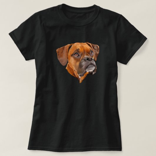 ボクサードッグ顔グラフィック Tシャツ (デザイン正面)