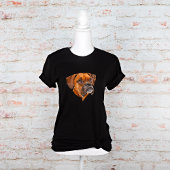 ボクサードッグ顔グラフィック Tシャツ