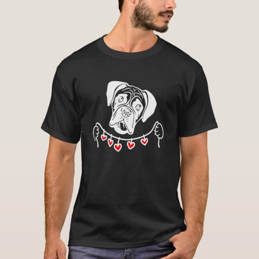 ボクサードッグ顔ボクサードッグズハート保持愛人 Tシャツ (正面)