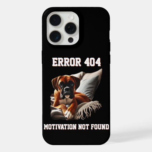 ボクサードッグ エラー404 やる気 見つかりません iPhoneケース (裏面)