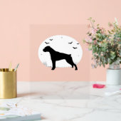 ボクサードッグ – ハロウィンムーンシルエットクラシックT-Sh アクリルサイン (ウェディング)