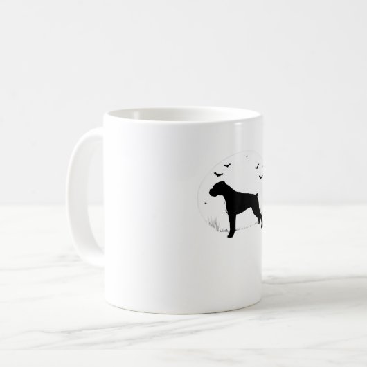 ボクサードッグ – ハロウィンムーンシルエットクラシックT-Sh コーヒーマグカップ (正面左)