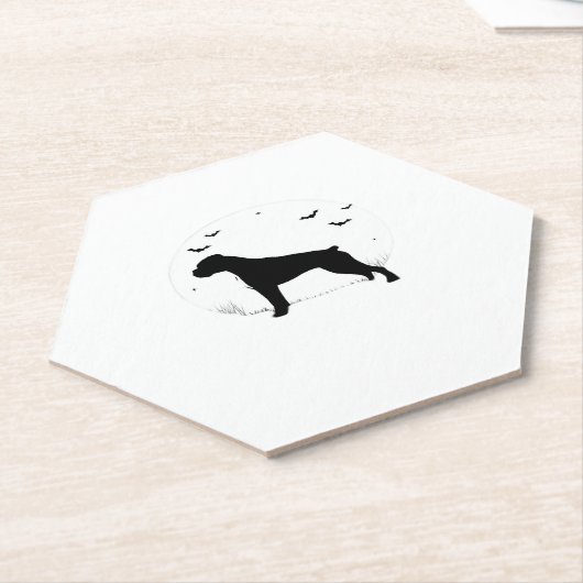 ボクサードッグ – ハロウィンムーンシルエットクラシックT-Sh ペーパーコースター (アングル)