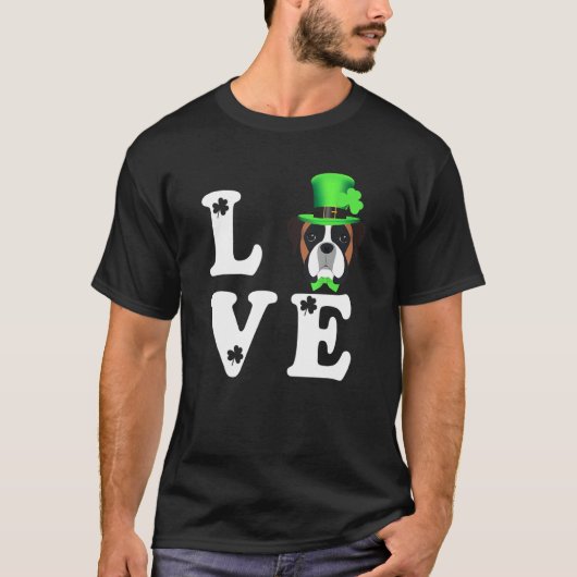 ボクサードッグSt patricks dayアイルランド Tシャツ (正面)