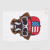 ボクサードッグUSA ゴルフタオル (横)