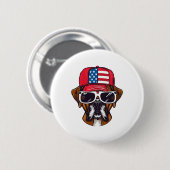 ボクサードッグUSA 缶バッジ (正面&裏面)