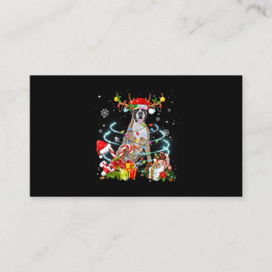 ボクサードトインデナークリスマスツリーライトパジャマXm 名刺 (正面)