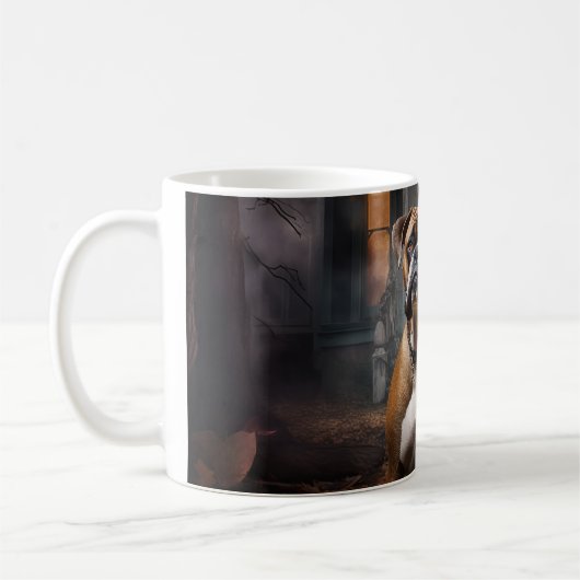 ボクサーハロウィーンおばけ コーヒーマグカップ (左)