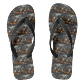 ボクサーハロウィーンの夜の犬の喜び ビーチサンダル (フットベッド)