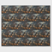 ボクサーハロウィーンの夜の犬の喜び ラッピングペーパー (フラット)