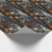 ボクサーハロウィーンの夜の犬の喜び ラッピングペーパー (角)