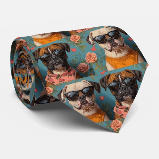 ボクサーハートバラバレンタインデー ネクタイ (ロール)