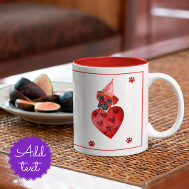 ボクサーバレンタインのギフトドッグツートーンコーヒーマグ ツートーンマグカップ