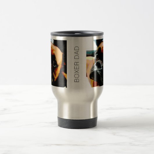 ボクサーパパカスタム犬の写真 トラベルマグ (中央)