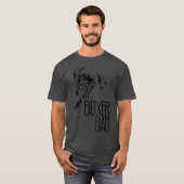 ボクサーパパドッグ顔T愛犬家ボクサーパパギフト Tシャツ (正面フル)