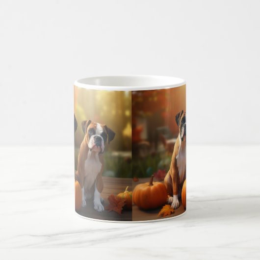 ボクサーパピー秋デライトカボチャ コーヒーマグカップ (中央)
