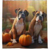 ボクサーパピー秋デライトカボチャ シャワーカーテン (正面)