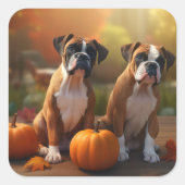 ボクサーパピー秋デライトカボチャ スクエアシール (正面)