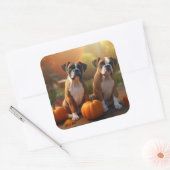 ボクサーパピー秋デライトカボチャ スクエアシール (封筒)