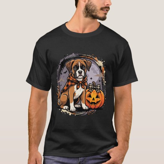 ボクサーパンプキンハロウィンサブリメーション Tシャツ (正面)