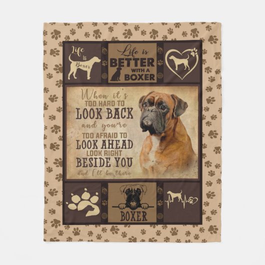 ボクサーパーソナライズされたギフトファミリーの方が人生は良い フリースブランケット (正面)