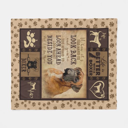 ボクサーパーソナライズされたギフトファミリーの方が人生は良い フリースブランケット (正面(横))