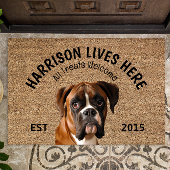 ボクサーパーソナライズされたドッグ愛人の姿 ドアマット
