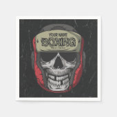 ボクサーパーソナライズされたファイトクラブスケルトンボクシングジム スタンダードカクテルナプキン (正面)