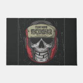 ボクサーパーソナライズされたファイトクラブスケルトンボクシングジム ドアマット (正面)