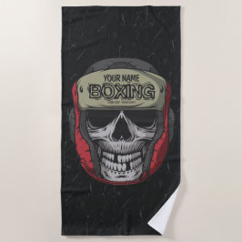 ボクサーパーソナライズされたファイトクラブスケルトンボクシングジム  ビーチタオル
