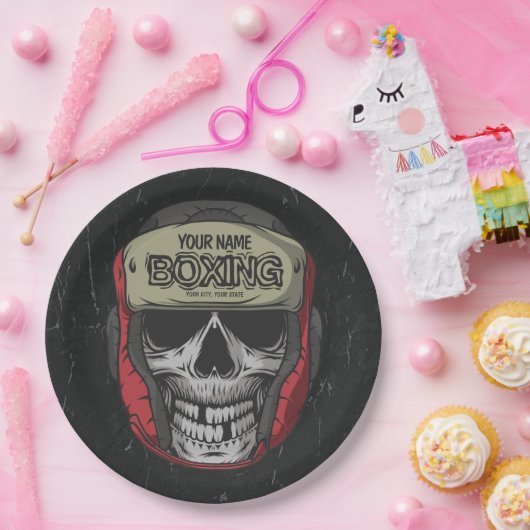 ボクサーパーソナライズされたファイトクラブスケルトンボクシングジム ペーパープレート (パーティー)