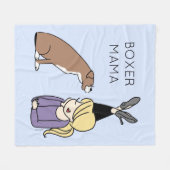 ボクサーパーソナライズされたママ  フリースブランケット (正面(横))