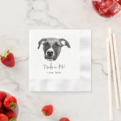 ボクサーパーソナライズされた犬が飲む 縁ありカクテルナプキン (インサイチュ)