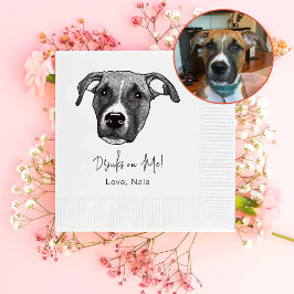 ボクサーパーソナライズされた犬が飲む 縁ありカクテルナプキン