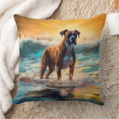 ボクサービーチ絵画サーフィン クッション (ブランケット)