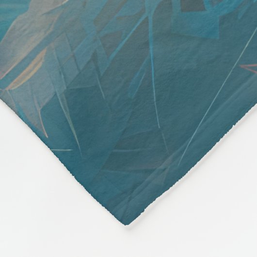 ボクサービーチ絵画サーフィン フリースブランケット (角)