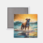 ボクサービーチ絵画サーフィン マグネット (正面/裏面)