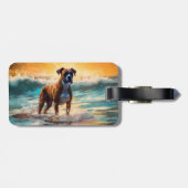ボクサービーチ絵画サーフィン ラゲッジタグ (裏面横)