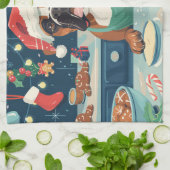 ボクサーホリデーベーキング:フェスティバルクリスマス キッチンタオル (折り畳み)