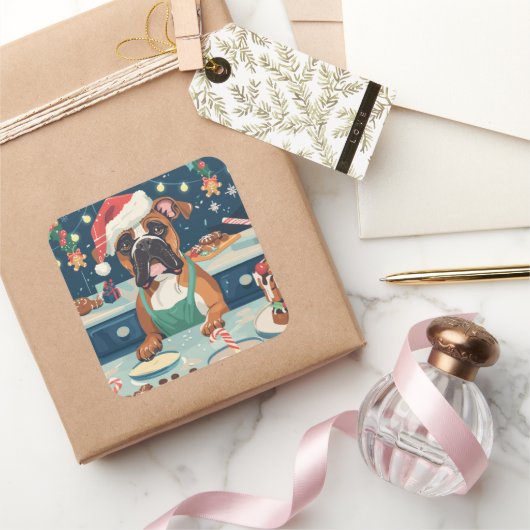 ボクサーホリデーベーキング:フェスティバルクリスマス スクエアシール (ギフト)