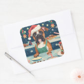 ボクサーホリデーベーキング:フェスティバルクリスマス スクエアシール (封筒)