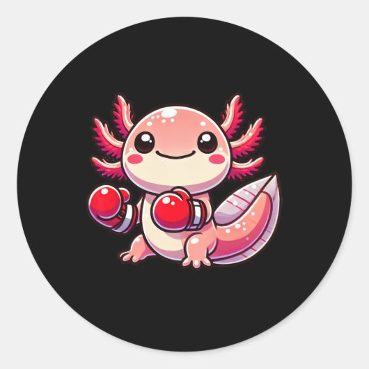 ボクサーボクシングの格好をしたアクソロテおもしろいル ラウンドシール (正面)
